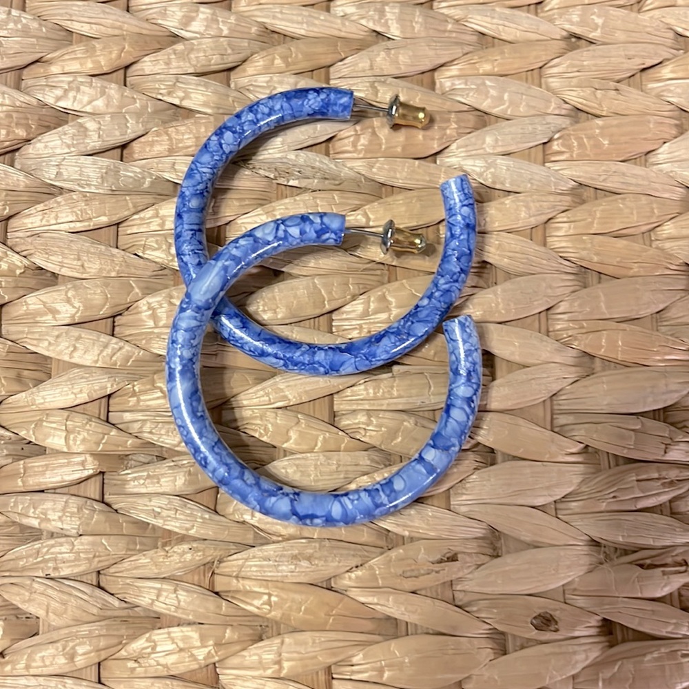 Vintage “stone washed” metal hoops. 1980’s